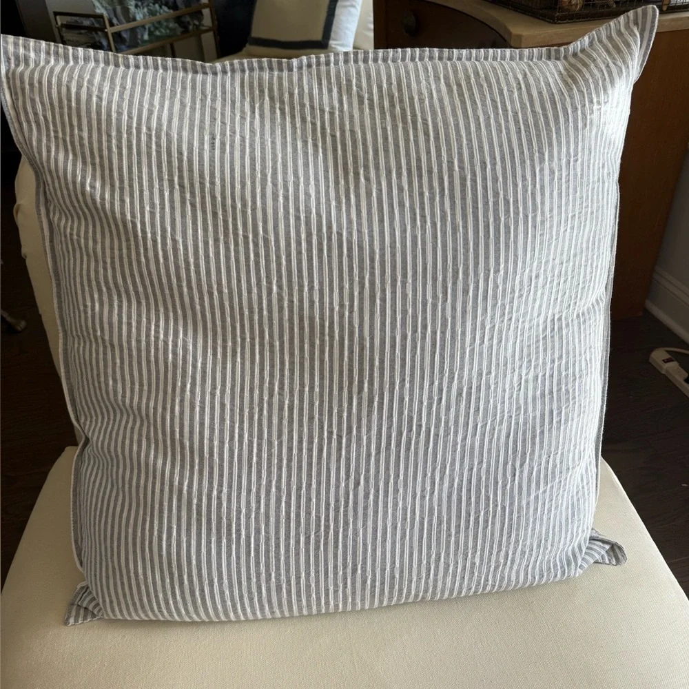 INUP HOME PORTUGAL STRIPED EURO DECORATIVE COTTON PILLOW INSERT INCLUDED 26x26